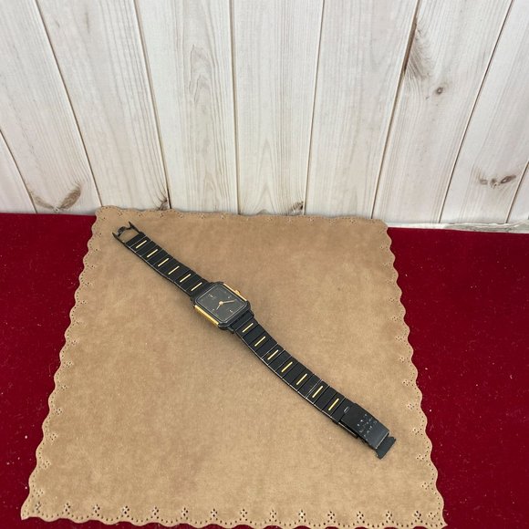 Vintage Jaz Paris French Designer Gold 18K gold plated 2 Tone Watch Black & Gold - Picture 6 of 9